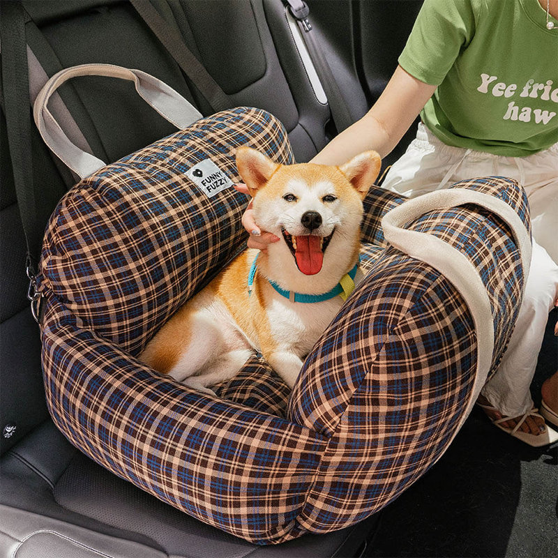  Siège d'auto pour chien First Class, carreaux rétro
