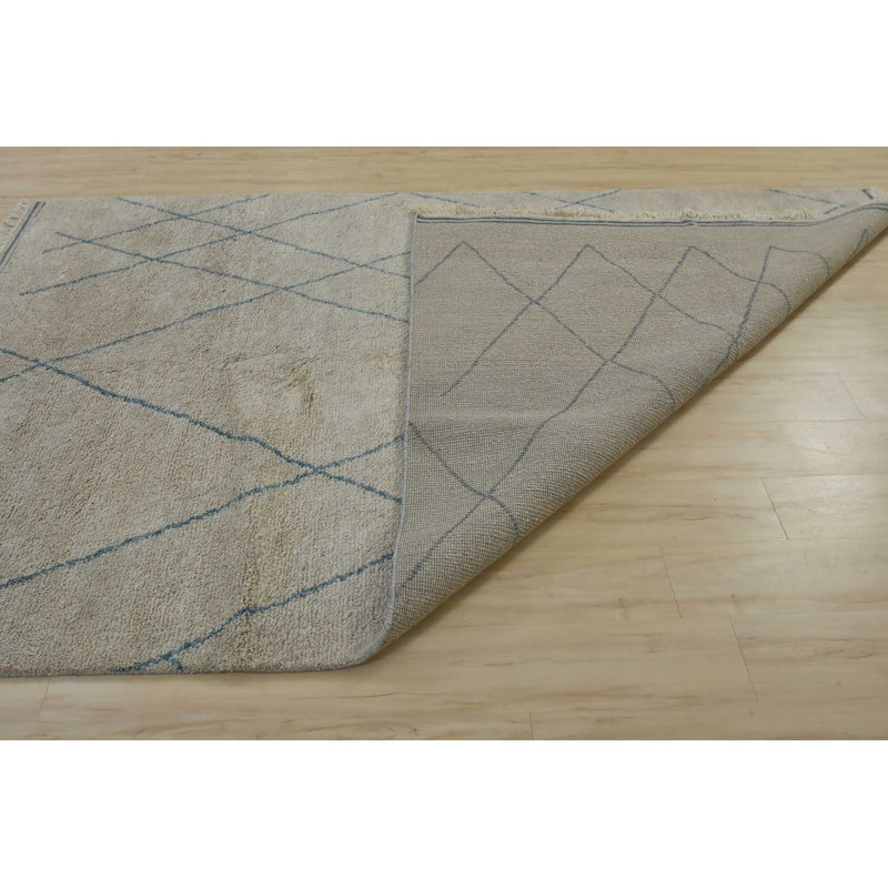 Tapis de la surface en laine 5 pi 11 po x 9 pi 1 po one-of-kind à la main noué la Zaleski