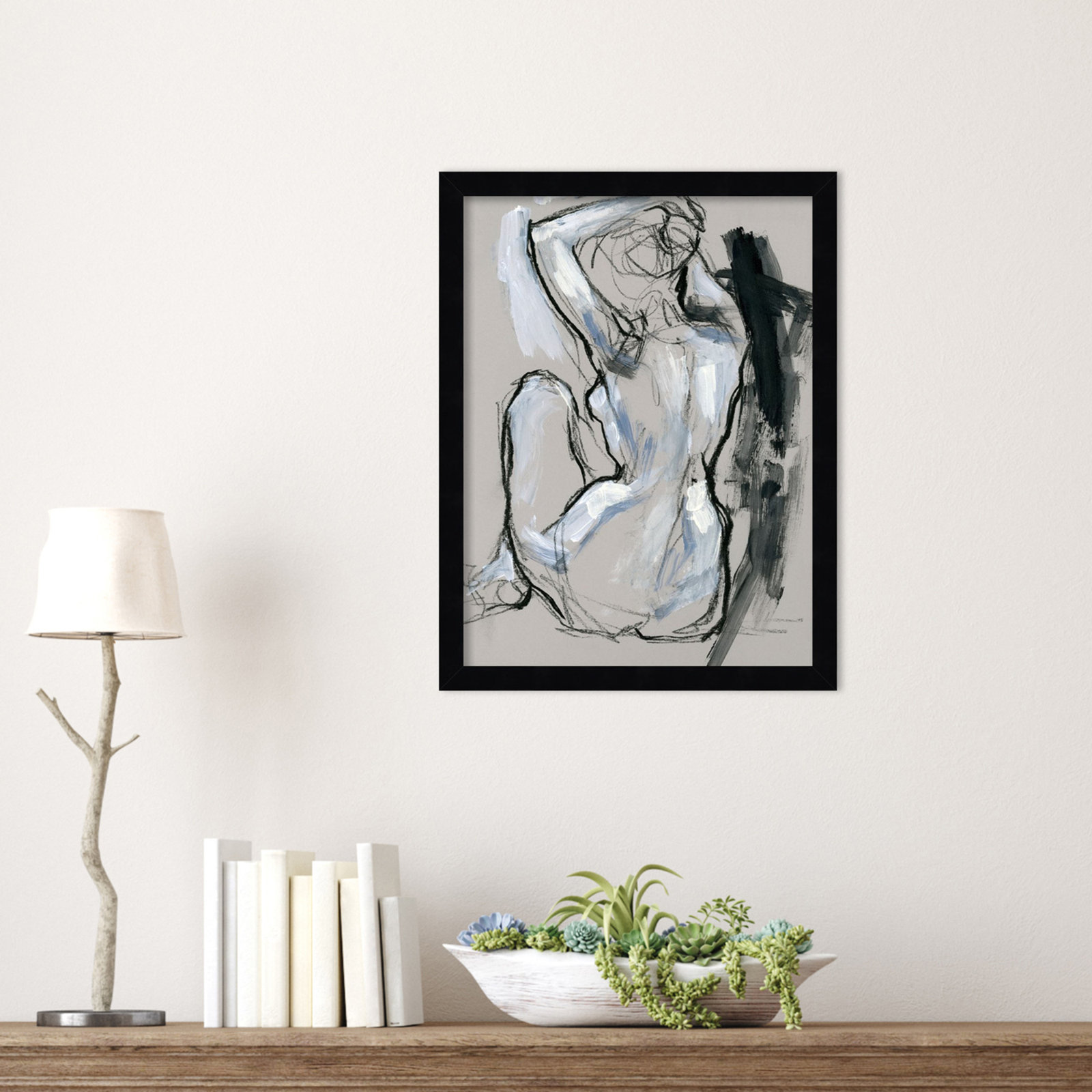 Onyx Gestures I Print, Black, 17" H x 13" W