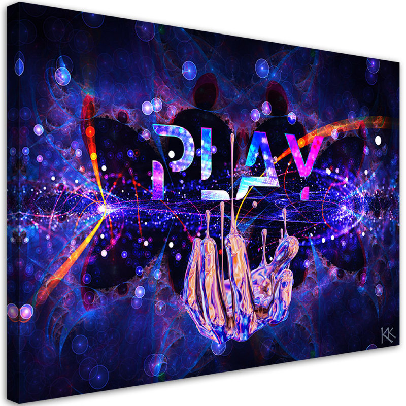 Play Neon Game Console - No Frame Print on Canvas