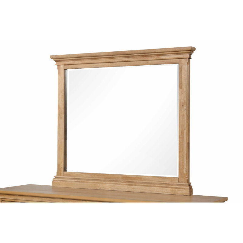 Miroir biseauté en bois d'hévéa massif Farmhouse