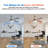 Kialah 52'' 4-Blades Ceiling Fan with LED Lights & Remote Quiet Motor