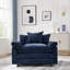 Chaise d'appoint moderne avec repose-pieds, tissu chenille, structure en bois massif-532318840