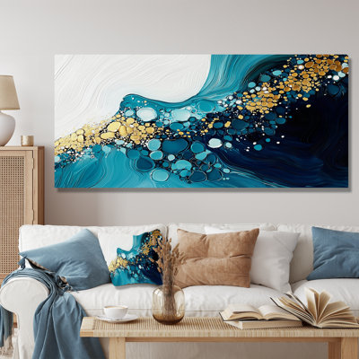 Abstract Aqua Pulse Of The Ocean III - abstract Wall Art Decor