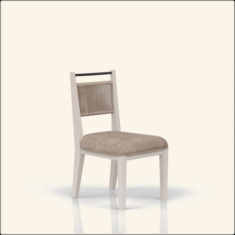 Chaise à dossier en corde, Beige