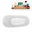 63" Streamline Freestanding Soaking Acrylic Bathtub With Drain and Bamboo Tray-1190527382