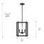 Luminaire suspendu rectangulaire 4 lumières Isiah-260656070