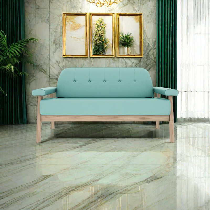 Banc rembourré en similicuir Simple Fashion, Similicuir vert pâle