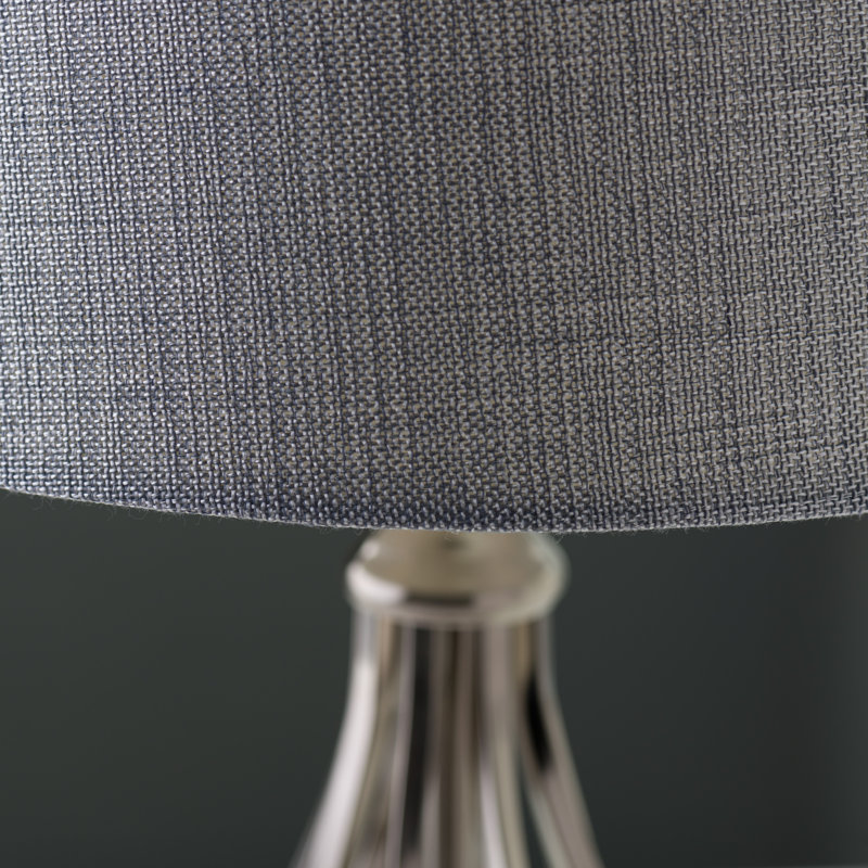 Zoey 49Cm Twist Metal Grey Silver Metal Table Lamp, Silver