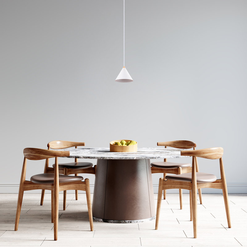 Cone pendant lamp 1-light Tide, White, 165.5cm H x 15.5cm W x 15.5cm D
