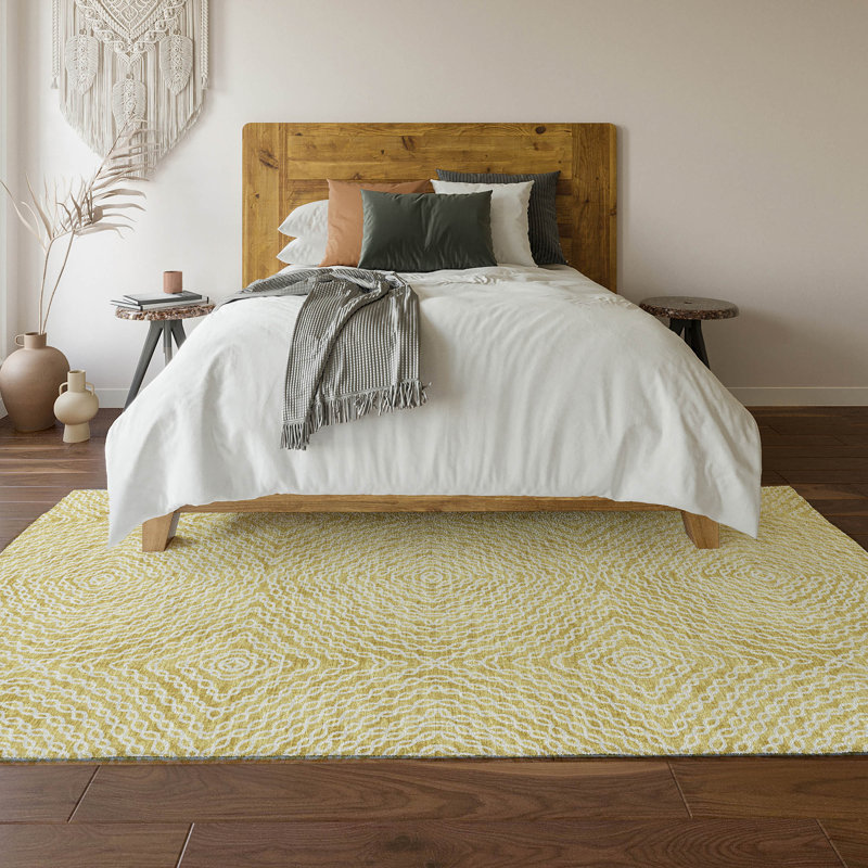Premium Machine Washable Mayfield AMF74 Geometric Rug, Linen, 9' x 12'