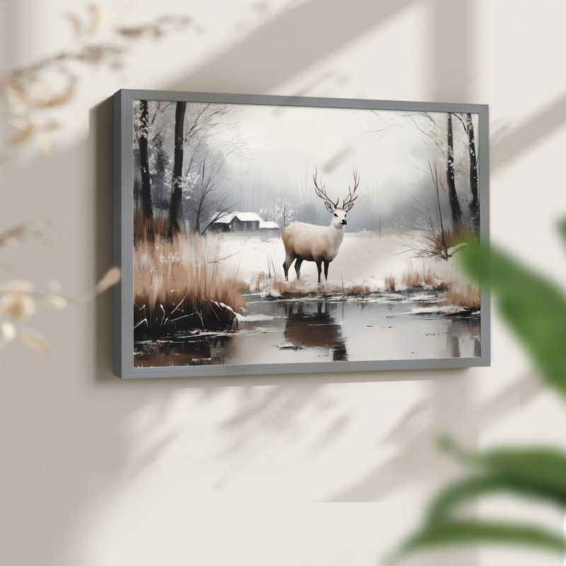 Art de Noël - DCCCLX - Reproduction encadrée - Restickable, H 8 po x l 10 po, Gris