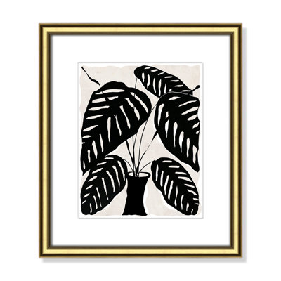 Black and White Potted Plant I Print