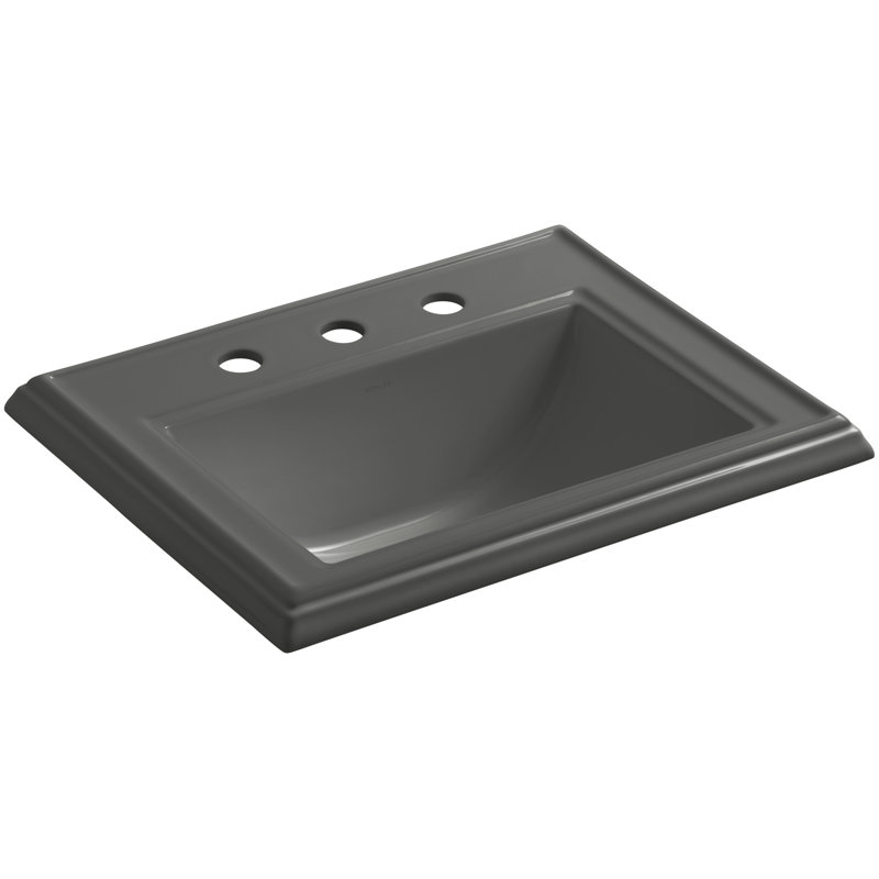 Memoirs® Rectangular Drop-In Bathroom Sink with Overflow, Thunder Gray, 8'' Centers