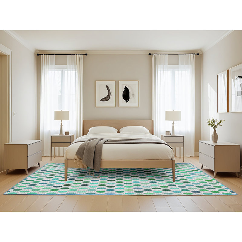 Recker Polka Dots Indoor Rug, Rectangle 5' x 8'