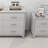 White 3-piece Set, Dressing Table And Two Bedside Tables, Including Metal Handles And Mirror Decoration