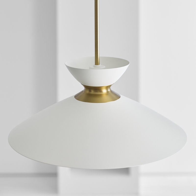 Agata 1 - Light Midnight Black/Burnished Brass Cone Pendant