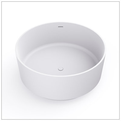 Baignoire de trempage autoportante de forme ronde de 49 pouces pour salle de bain