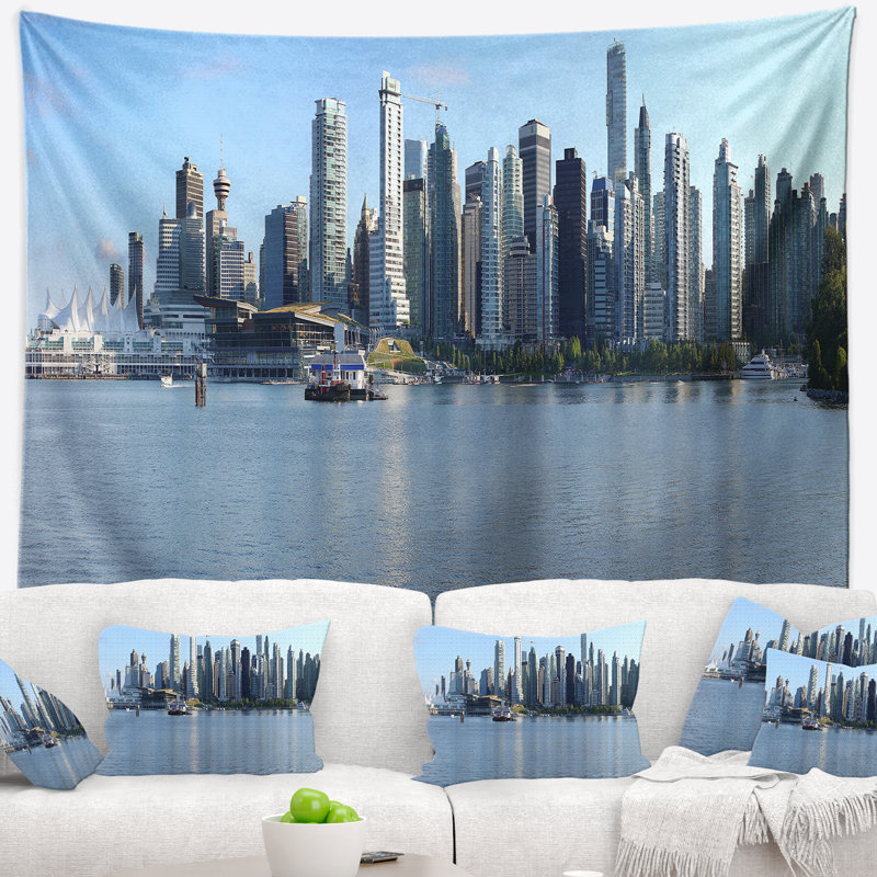 Photo vancouver bc skyline panorama tapisserie Cityscape, H 32 po x l 39 po