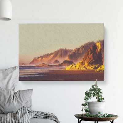 Oregon Beach At Sunset - Wrapped Canvas