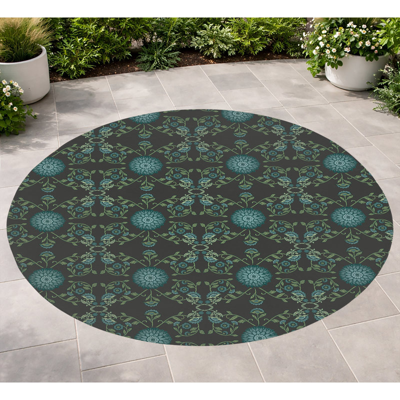 Tapis d'extérieur Aria, Gris anthracite, Rond 5 pi
