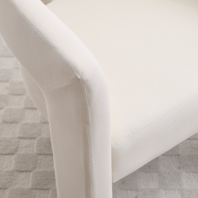 Modern Dining Chair Barrel Dining Chair Upholstered Dining Room Chair With Arm Comfy Accent Side Chair For Dining Room/Living Room