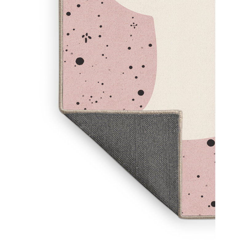 Soft Plush Fearon Halloween Modern & Contemporary Abstract Area Rug in Pink – Beige Binding, 8x10