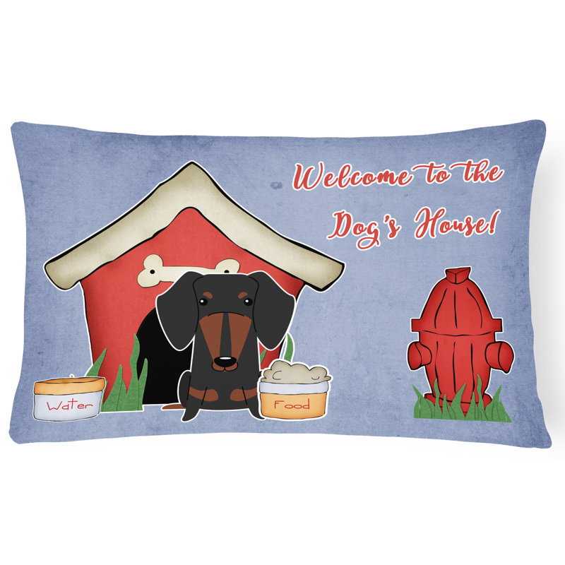 Coussin décoratif intérieur/extérieur pour chien house, Noir