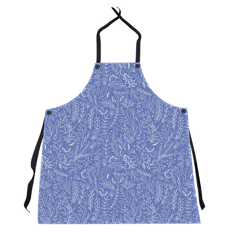 Tablier à motif floral ditsy, Bleu / Blanc