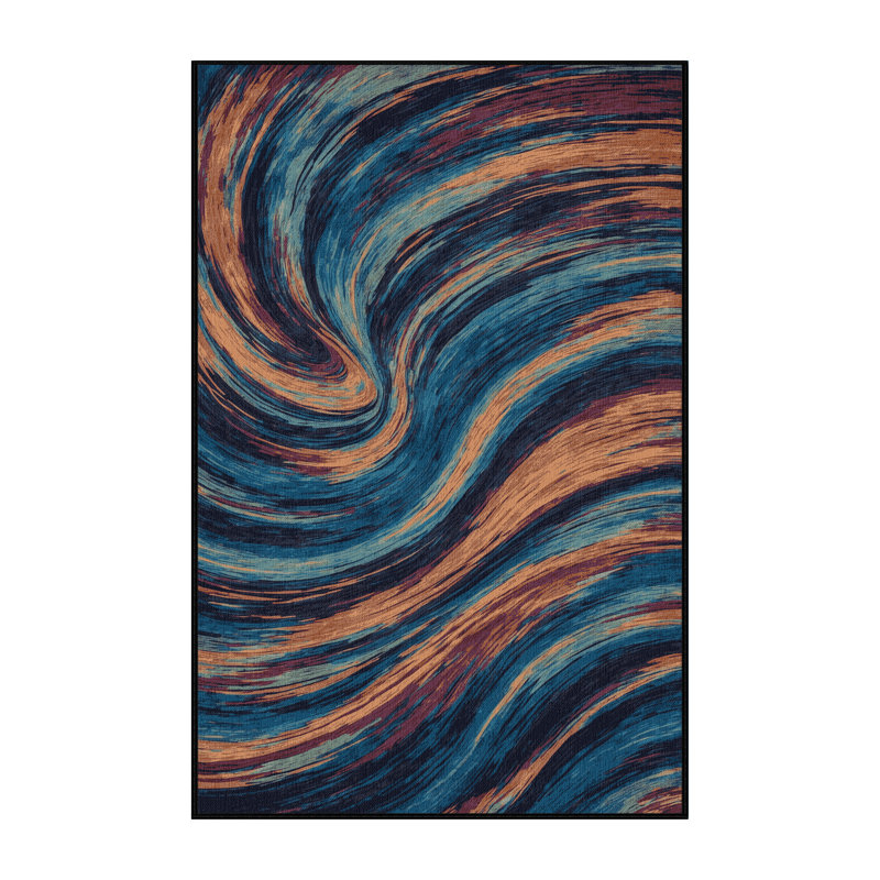 Tapis gris lavable à la machine, Rectangulaire 3 pi x 5 pi