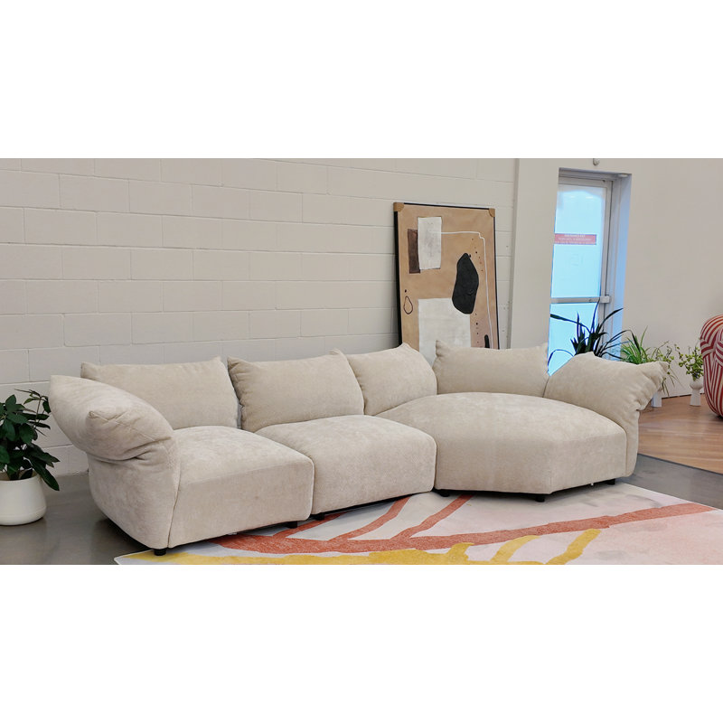 Canapé modulaire Blossom Embrace, Orienté à droite, Tissu crème