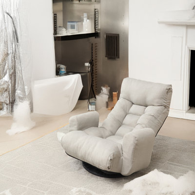 Trule Adjustable Reclining Ergonomic Floor Game Chair in Cement Gray by Trule