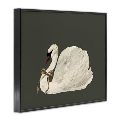 Cygne des Fêtes avec giclée encadrée de ruban, design par lettré et doublé