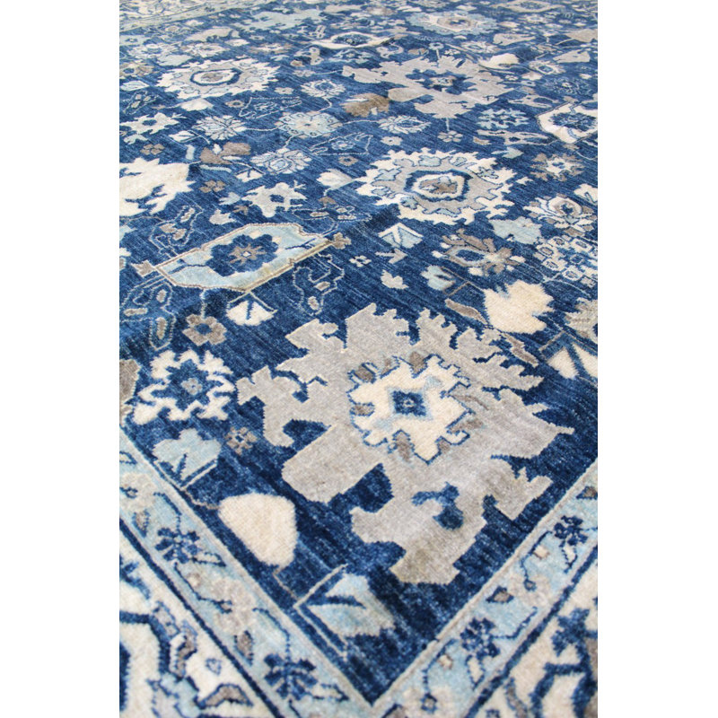 Harshang Oriental Area Rug in Blue, Rectangle 7'11" x 9'10"