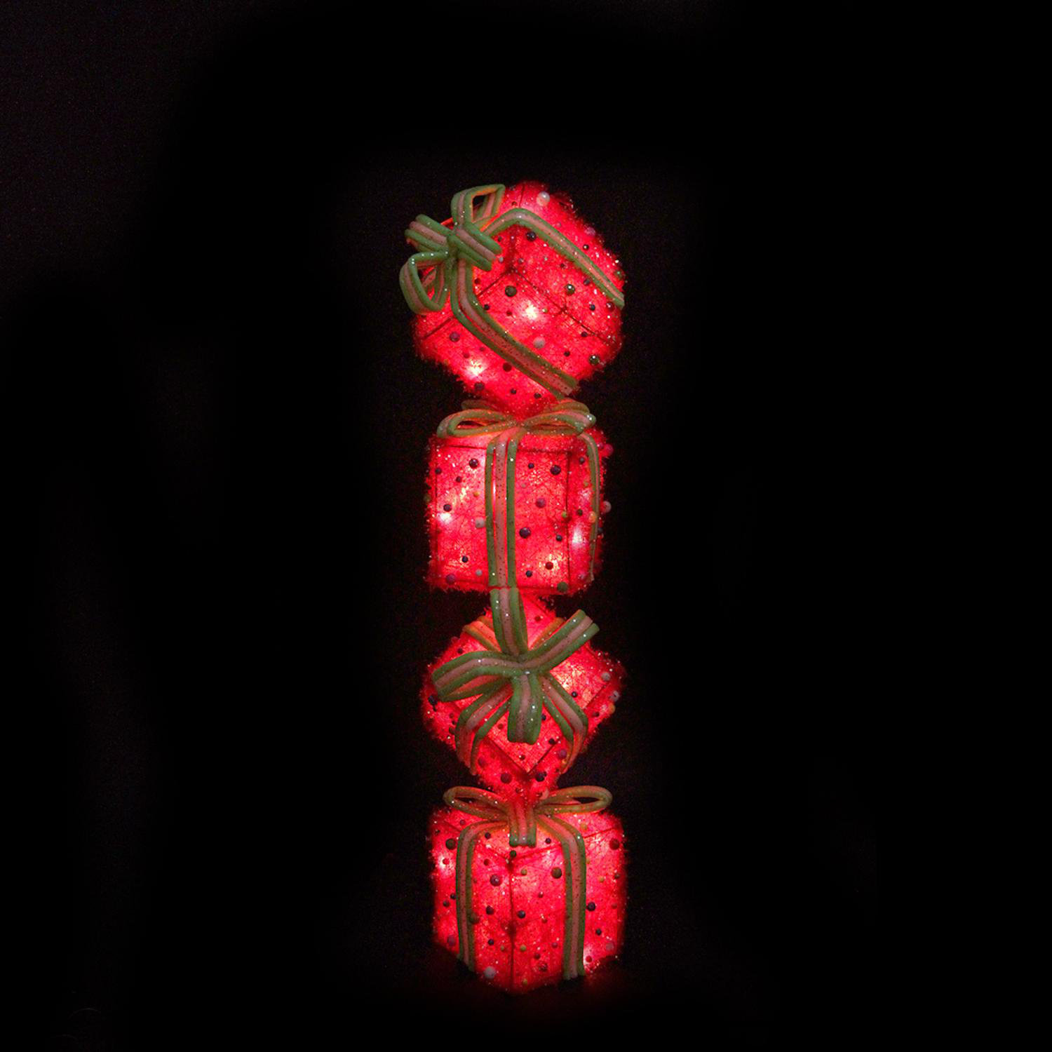 Lighted christmas glass boxes