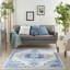 Tapis oriental blanc / bleu Colo-1053946108