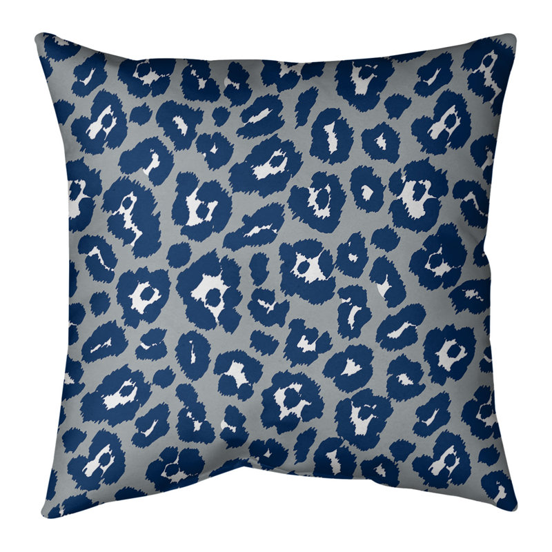 Animal Print Reversible Throw Pillow, Gray, 16" x 16", Down Blend