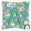 Monogramme initiale cercle cercle intérieur/extérieur Throw Pillow-14982839-14982842