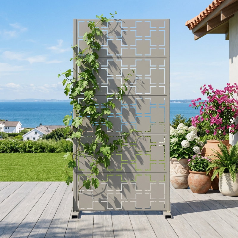 Paravents d'extérieur en métal 60 po x 30 po Wild, 60 po H x 30 po L x 16 po P, Gris