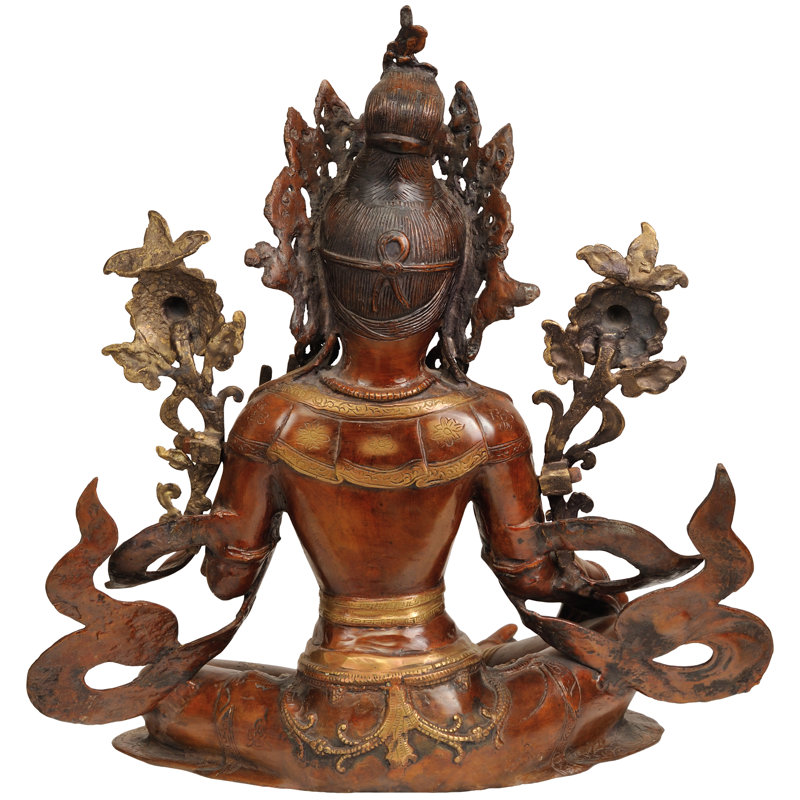 Statue de la déesse bouddhiste tibétaine Tara verte