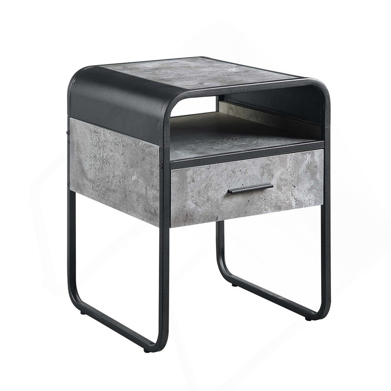 Table de bout en métal avec un tiroir