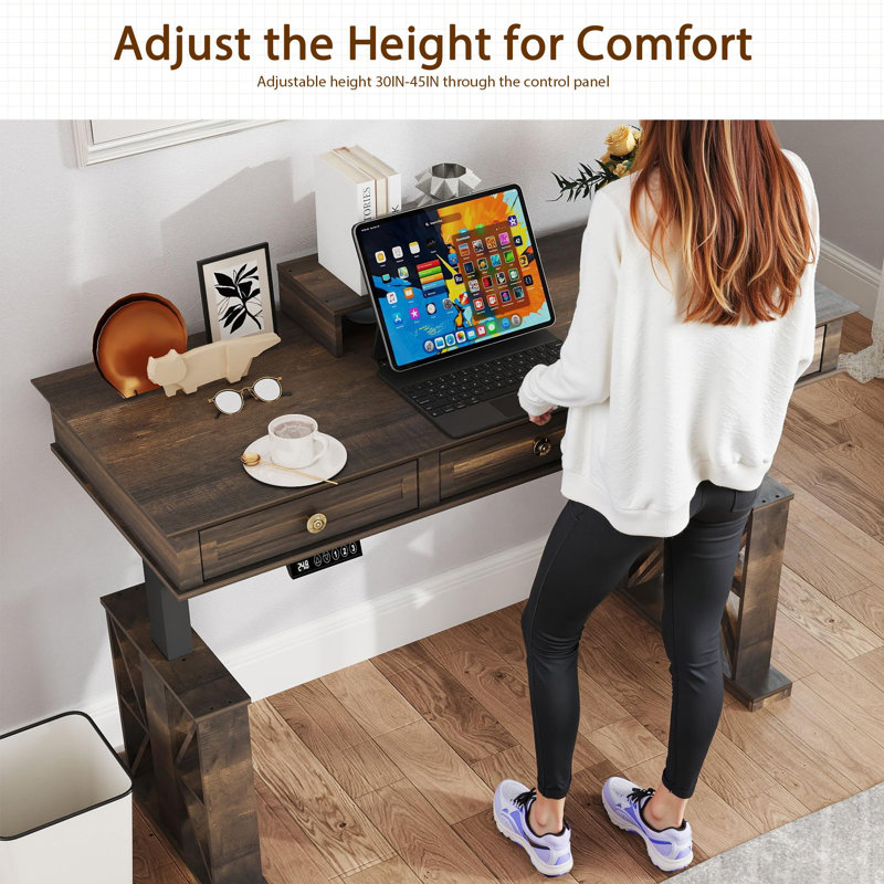 Minimalist Height Adjustable Standing Desk | Wayfair