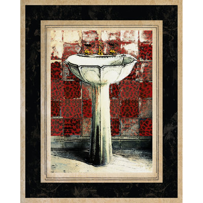 Red Cheetah Sink - Painting Print
