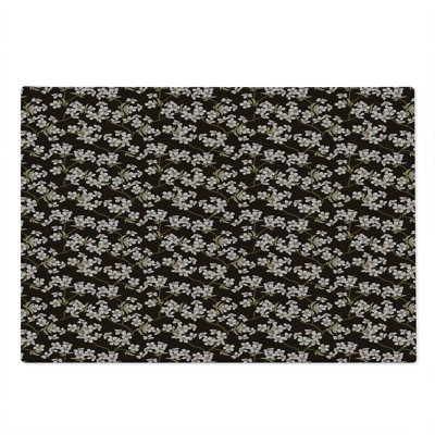 Ambesonne Cherry Blossom Cutting Board Large Size Japanese Garden Brown Pale Coffee