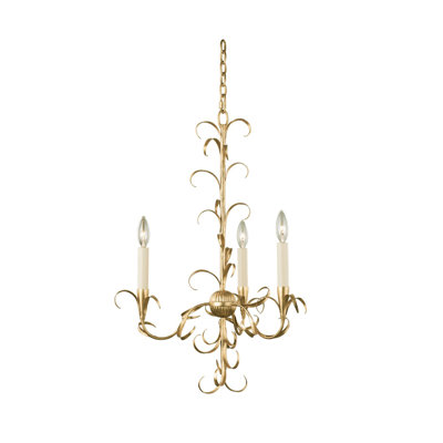 Ainsley 3 LT Oxidized Gold Leaf Chandelier Kalco