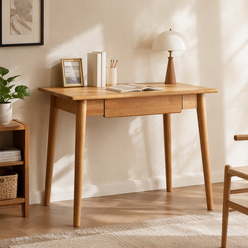 Bureau 100% bois massif bois naturel Bureau d'ordinateur Bureau d'étude Chêne bois naturel PC Bureau Bureau coiffeuse Slim bois massif avec tiroir Simple Work