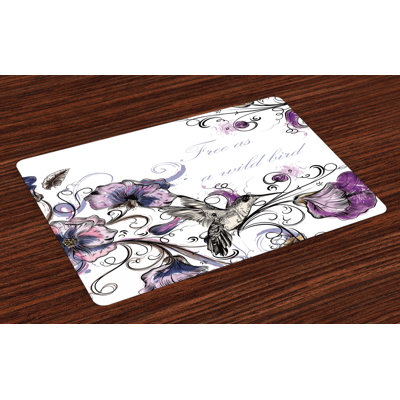 Jaylen Bird Ornate Flowers Leaves Placemat