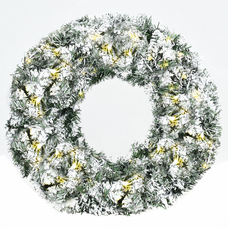 Faux Lighted Pine 24'' Wreath