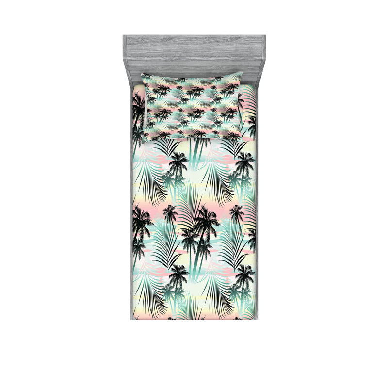 Multicolore drap-housse et coussin décoratif Ambesonne Hawaii, Ensemble de draps-housses pour lit simple + 2 taie