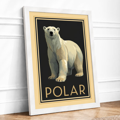 Polar Bear Portrait Vintage - Framed Print